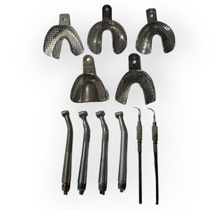 Lot of 11 Used Dental Tools, Accessories Impression Trays Henry Schein Handpiece